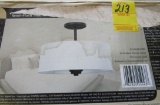 Semi flush mount 2 bulb shaded bedroom ceiling fixture in orig packaging