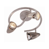 Spiral 3 Light Brushed Nickel Track Light Ceiling Light in Nickel Metal Spotlight