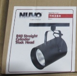 Case of 12-NUVO R40 Straight Cylinder Track Head Lighting #TH284, Black Finish