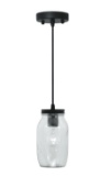 Vaxcel Pendant Light #PO188, Clear Glass, Oil Rubbed Bronze Finish 4 1/2