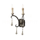 Aiden Gray Crepon Sconce-Two Arm Version #WL294 Double