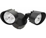 Lithonia Lighting 2-head LED Flood Light #OFLR 6LC 120 P BZ, Dusk to Dawn Bronze (202W26)