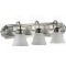 Quorum 3 light vanity with frosted glass shades brushed nickel finish 5094-3-165 packaging rough but