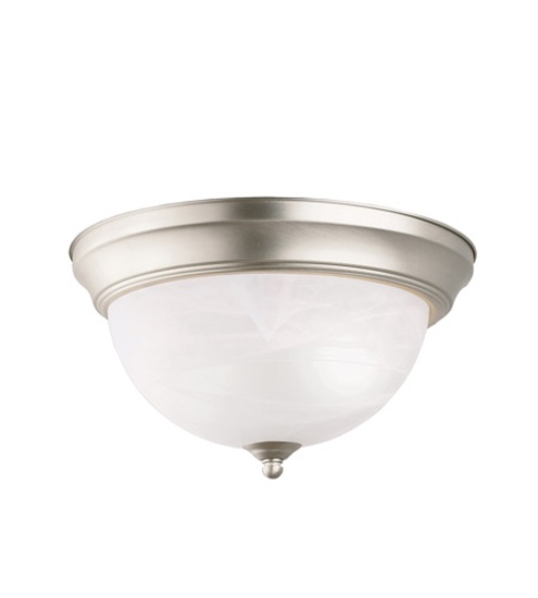 Kichler burnished nickel holds 2 - 60w bulbs flush mount ceiling fixture 8108NI