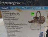 Westinghouse one light weathered steel outdoor wall light