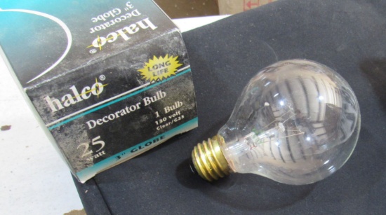 Halco 3" decorator globe style bulb 25w clearlong life