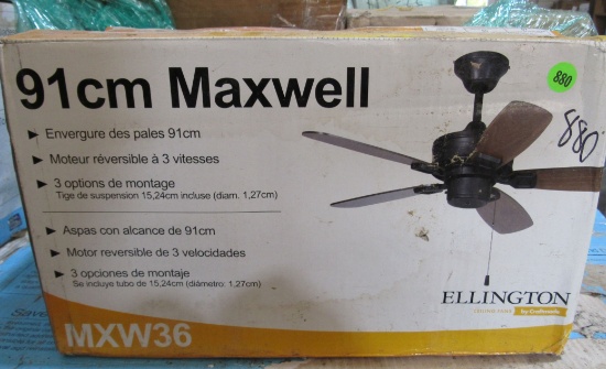 36" Ellington Maxwell fan MXW36 BNK