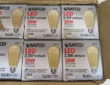 box of 6 Satco Vintage Satco LED filament bulbs (1) 2.5 w and (1) 4.5 w