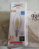 Elitco E12LED115-10pk candelabra based 6w clear filamen candelabra base bulb (water damaged carton