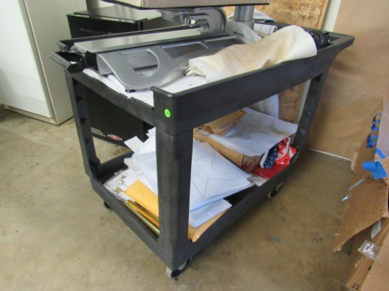 warehouse stocking cart with wheels