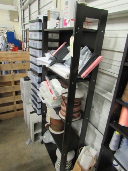 black wood shelving unit 24 inches wide, 60 tall and 10 inches deep