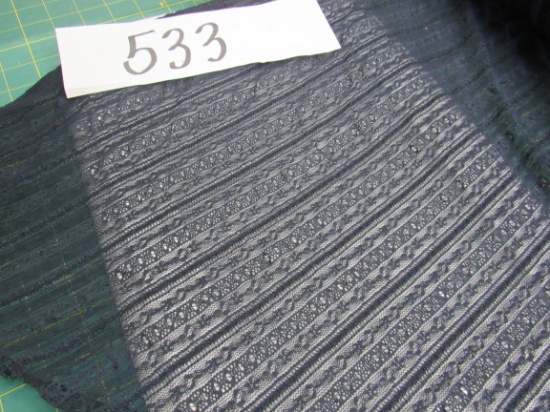 Navy Stripe Lace  selling by the yard
