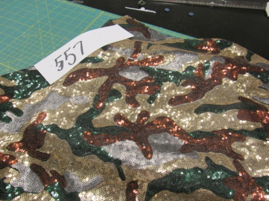 camo sequin selling by the linear yard