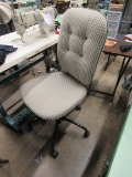 secretarial chairs fabric covered gray plaid
