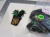 sequin cacti green and gold patches