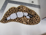 leopard sequin lips 11 inch  patch