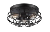 Savoy House flush mount English bronze ceiling fixture with wire cage 6-8074-15-13