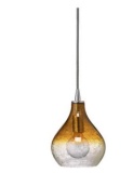 Jamie Young Company small curved pendant light #105409, in seeded amber