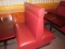 upholstered booths includes  (4) double sided (7) single sided (note 2 cushions in need of recoverin