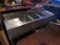 3 bay stainless steel bar sink 60