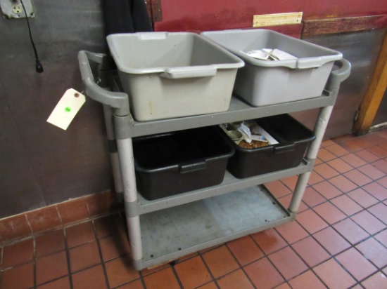 plastic busing cart 24x17