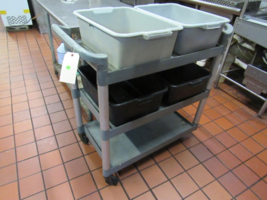 plastic busing cart 24x17