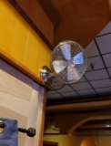chrome wall mounted oscillating fan