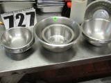 mixed lot of stainless steel mixing bowls 6