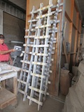 group of four 8' paint drying racks for cabinet doors