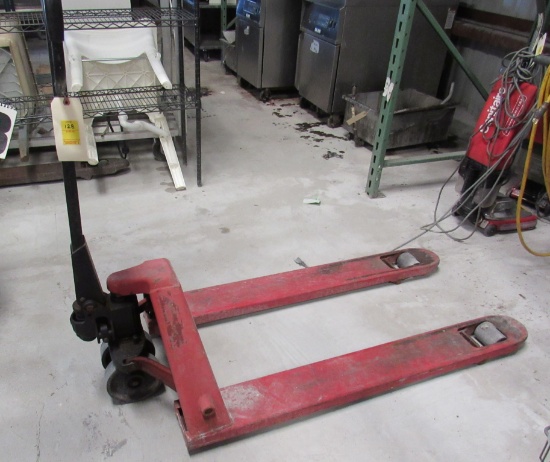 red and black pallet jack works