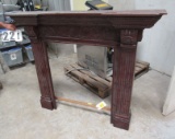 ornate Mahogany fire place mantle 56