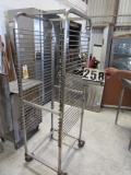 chrome tray rack on casters