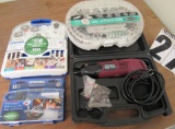 Chicago Electric dremel with 3 dermal assortment attachments in tote
