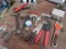 mixed tools including pliers, flaring kit, crimpers,  adjustable wrench, corner chisel kit, wire str