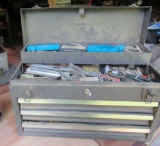 Craftsman  tool box with drawers loaded with measuring tools, gauges, hex keys