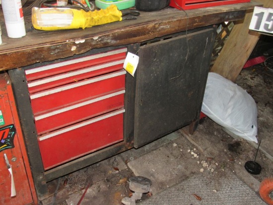 Craftsman tool cabinet work bench combo with tools