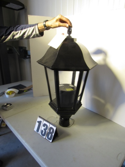Beacon Windsor LED street lamp 31”tall 17” diam 3 inch pole  antique green