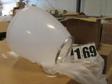 acrylic replacement frosted globe 9 inch opening 14” tall 15 ½ diam at top open top globe