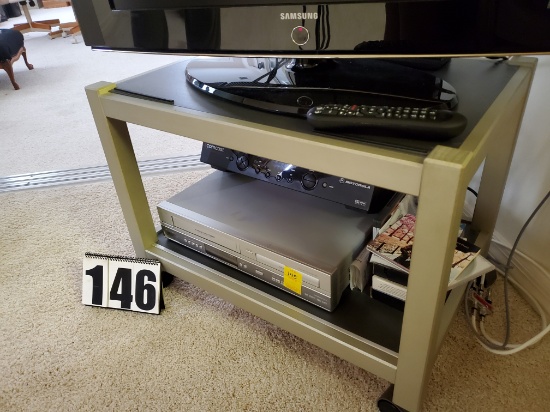 aluminum frame tv stand on casters