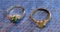 sterling silver ladies rings - (1) citrine (1) emerald