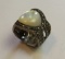 mother of pearl dinner ring in sterling silver setting size 7 1/2