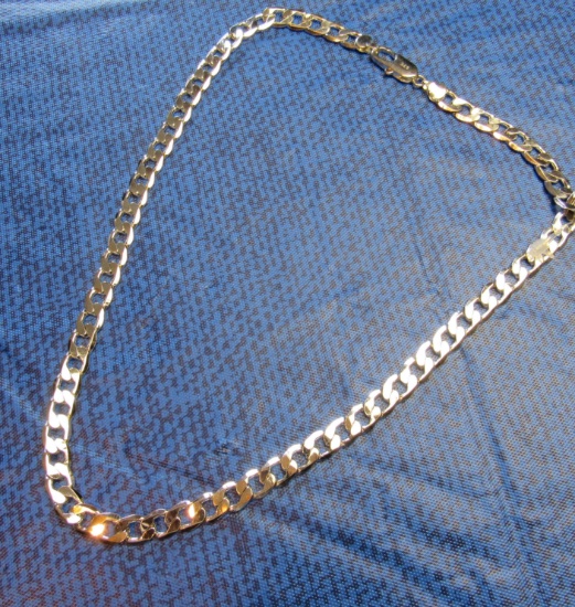 20" sterling silver curb chain necklace