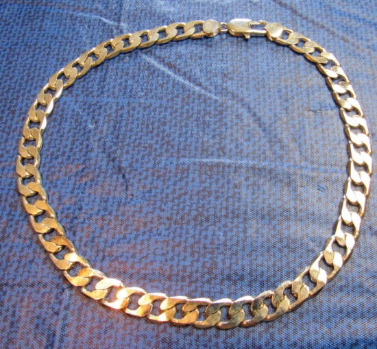 20" heavy flat chain sterling silver Note: the picture shows gold but it is very shiney silver