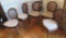 caned back cushioned dining chairs walnut finish