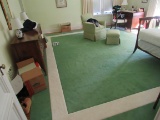 green wool rug with white stipe 14