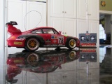 battery powered scale model race car with remote control