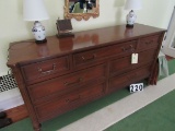 7 drawer mahogany finish dresser