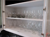 28 pieces of crystal stem ware clear and smoked gray glass