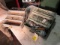 vintage aluminum tackle box and Plano tackle box with bream hook and small lead weights