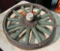 Essex automobile wood spoke wheel with aluminum hub cap and one wheel bearing